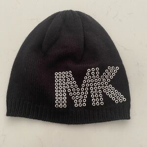Michael Kors Black Beanie with Silver Accents